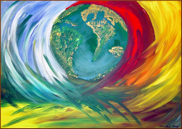 Die Erde in ihren Elementen, Acryl Die Erde in ihren Elementen, Acryl